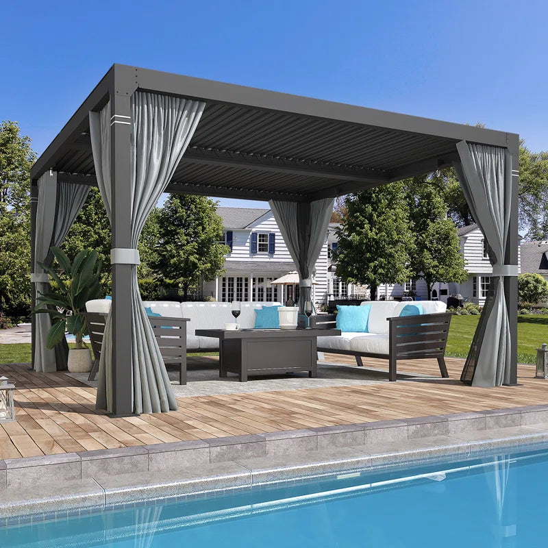 Outdoor Pergola, Louvered Pergola, Aluminum Pergola for Patio, Backyard, Pool Party