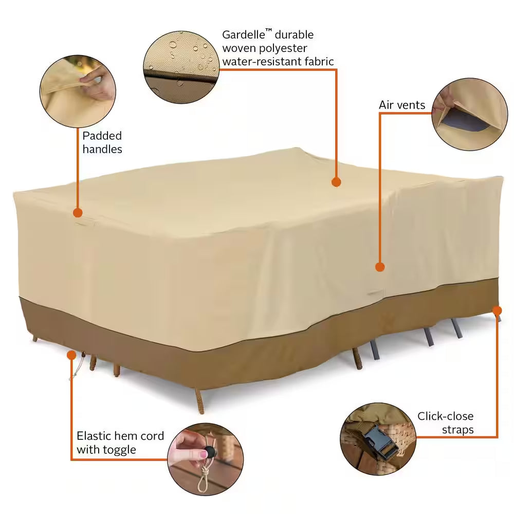 Veranda 140 In. L X 70 In. D X 35 In. H Full Coverage General Purpose Patio Furniture Cover