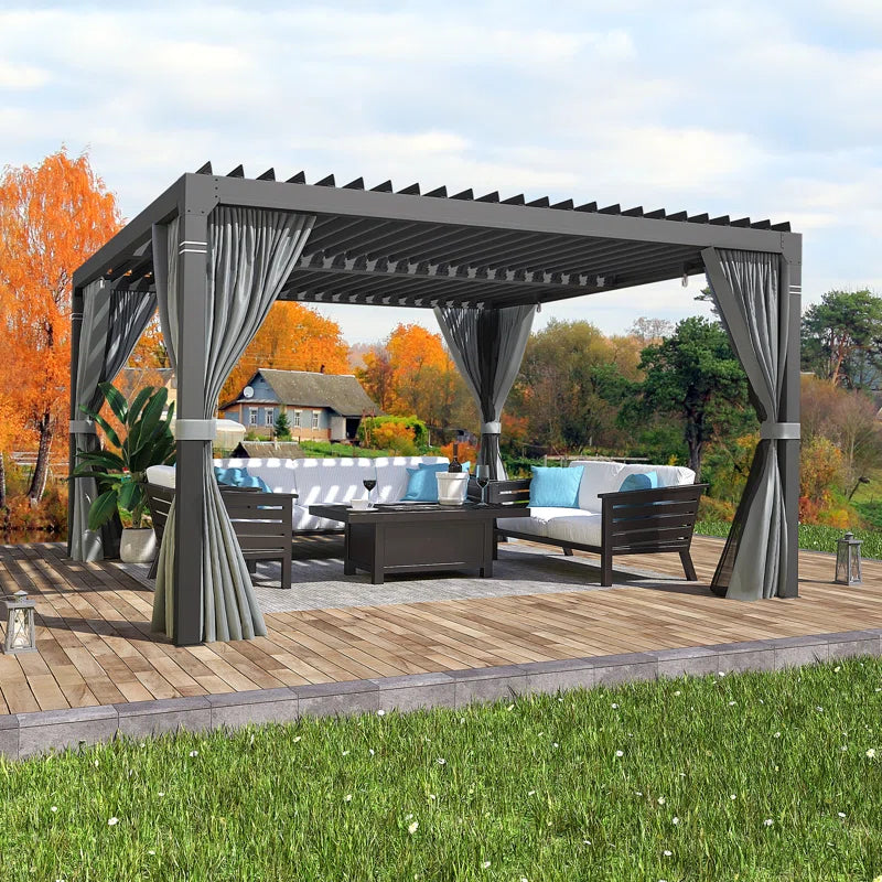 Outdoor Pergola, Louvered Pergola, Aluminum Pergola for Patio, Backyard, Pool Party