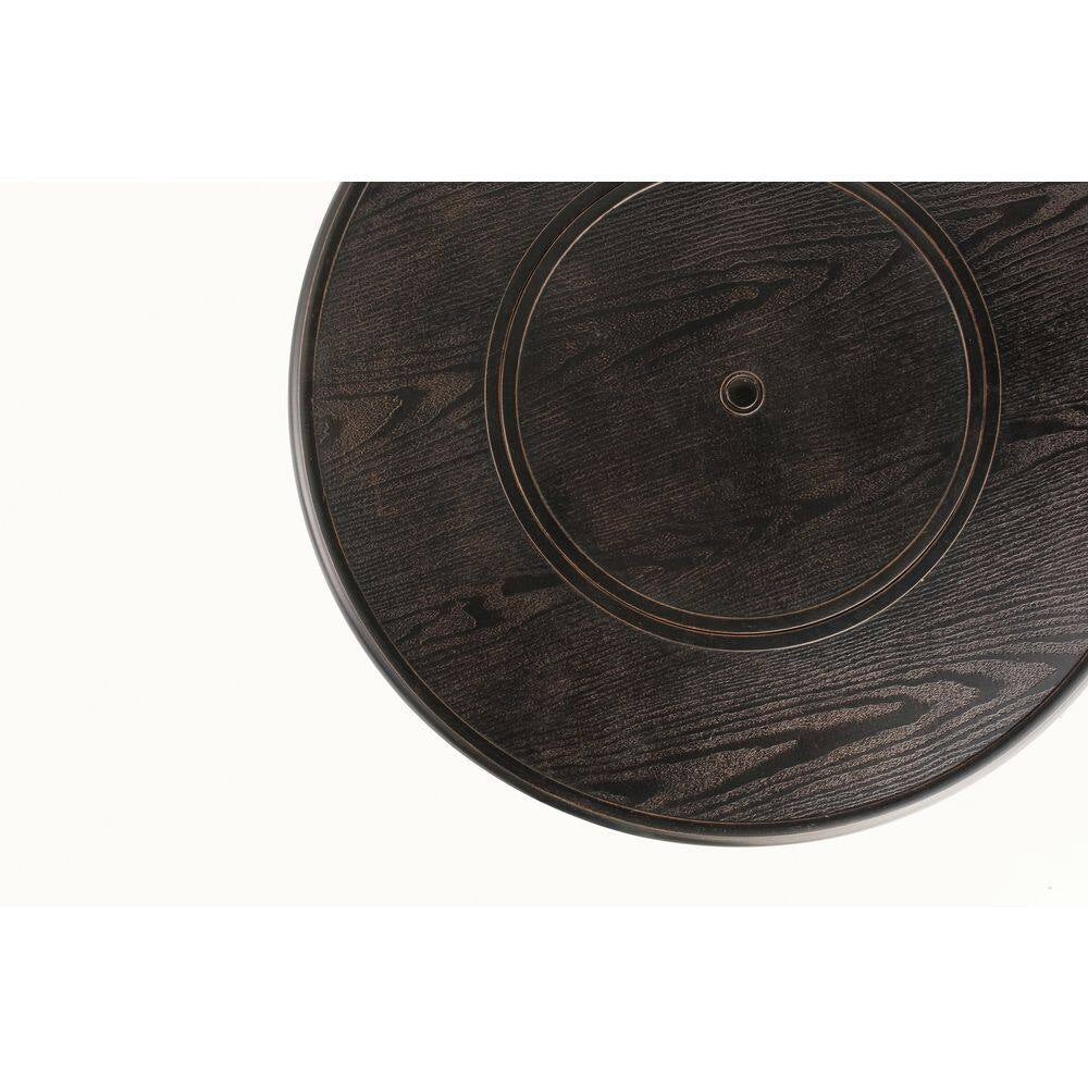 Manchester 36 In. X 25 In. round Aluminum Match Lit Propane Gas Fire Pit Chat Table with Glacier Ice Firebeads