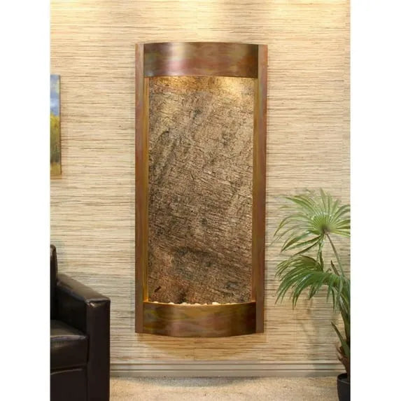 Adagio Pacifica Waters Wall Mounted Water Feature (32” x 69” x 6”) - Green