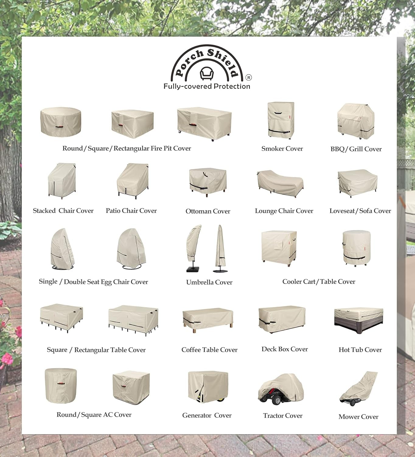 Patio Fire Pit Cover - Waterproof 600D Outdoor Rectangular Fire Table Cover Deck Box Protector - 48 X 28 Inch, Beige