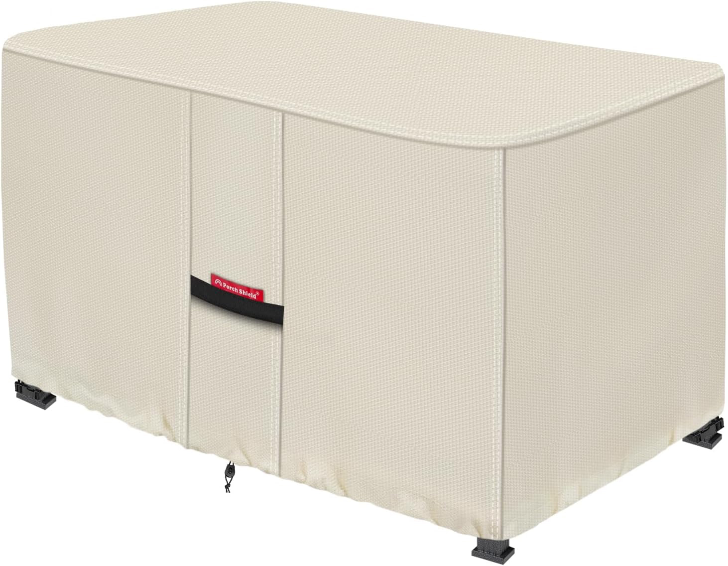 Patio Fire Pit Cover - Waterproof 600D Outdoor Rectangular Fire Table Cover Deck Box Protector - 48 X 28 Inch, Beige
