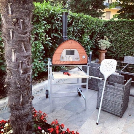 Pizza Party Pizzone Outdoor Wood-Fired Pizza Oven + Support with wheels + Door with glass