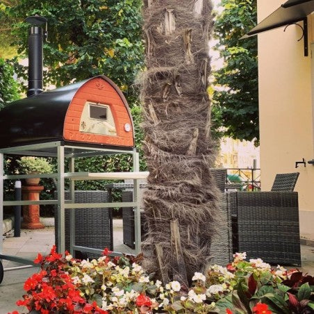Pizza Party Pizzone Outdoor Wood-Fired Pizza Oven + Support with wheels + Door with glass